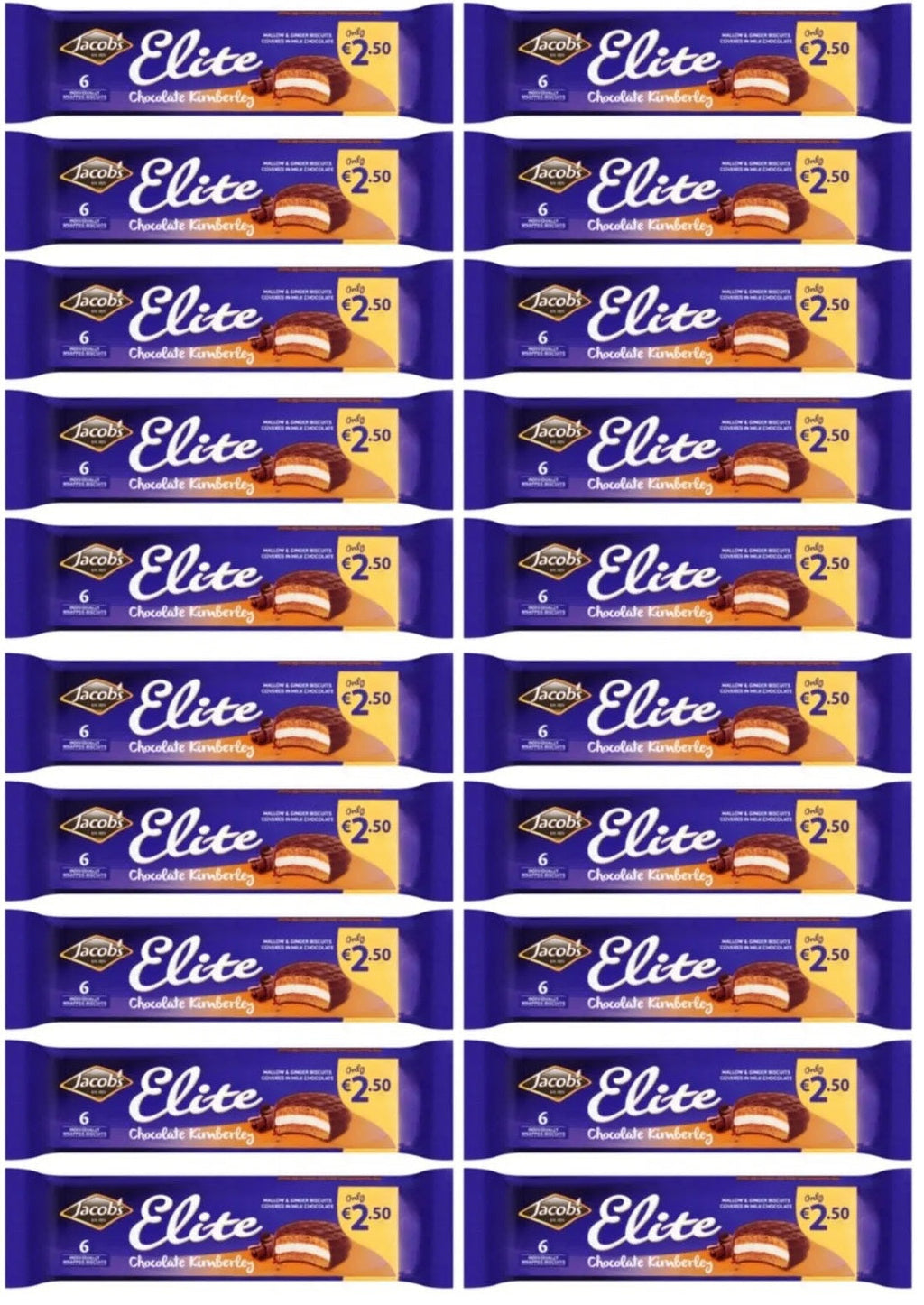 20 x Jacob's Elite Chocolate Kimberley 132g