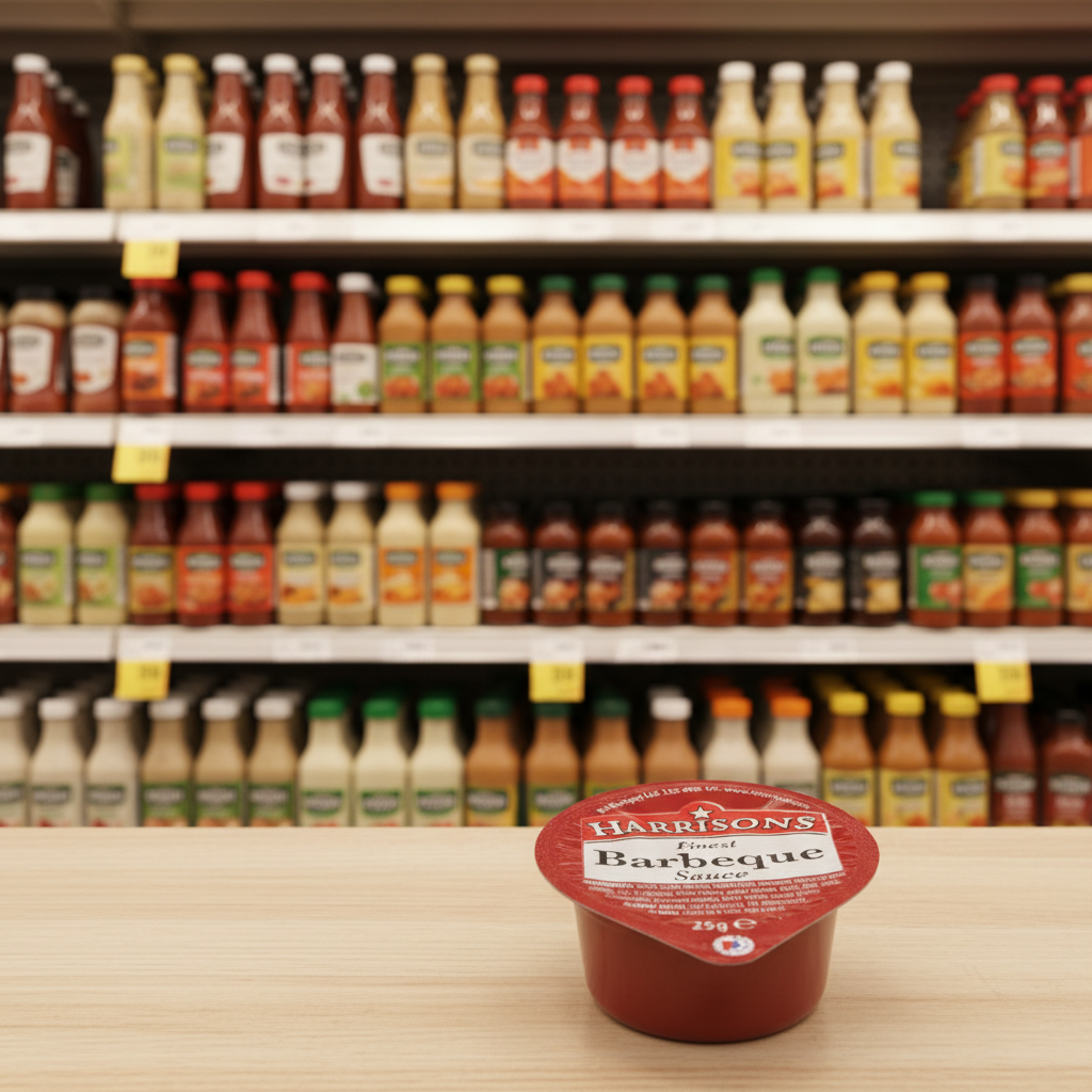 100 x Harrisons Finest Barbeque Sauce Dip Pots 100 X 25G