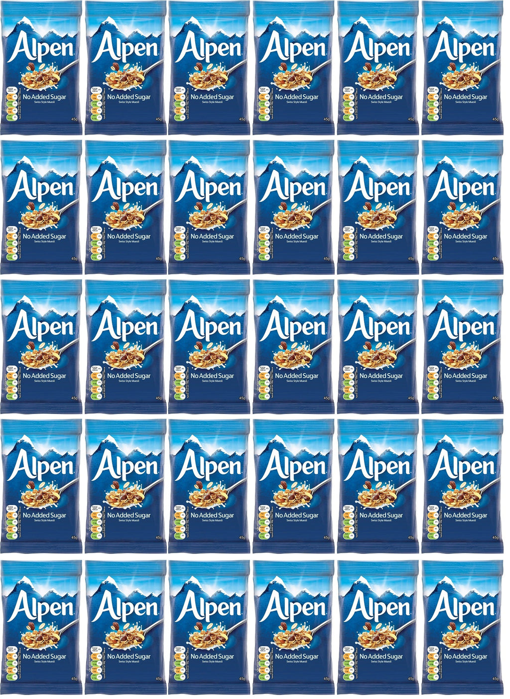 30 x Alpen No Added Sugar Swiss Style Muesli 30 X 45G