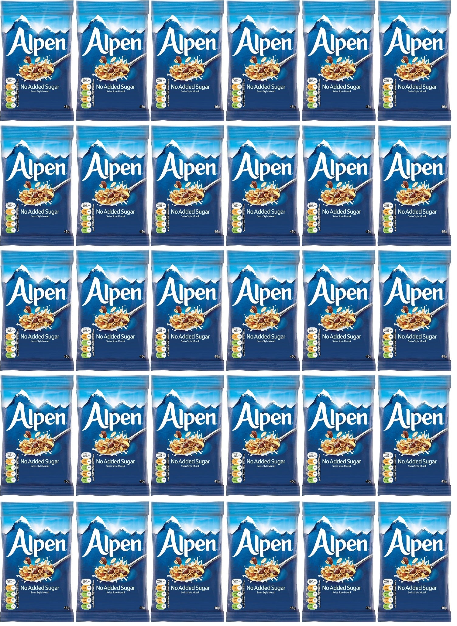 30 x Alpen No Added Sugar Swiss Style Muesli 30 X 45G