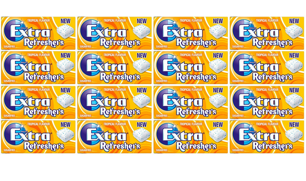 16 x Wrigley's Extra Refreshers Tropical  7Pc