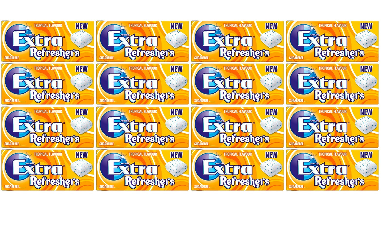 16 x Wrigley's Extra Refreshers Tropical  7Pc