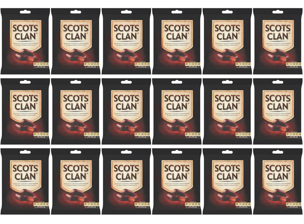 18 x Scots Clan Smooth Caramels Smothered In Rich Dark Chocolate 135G