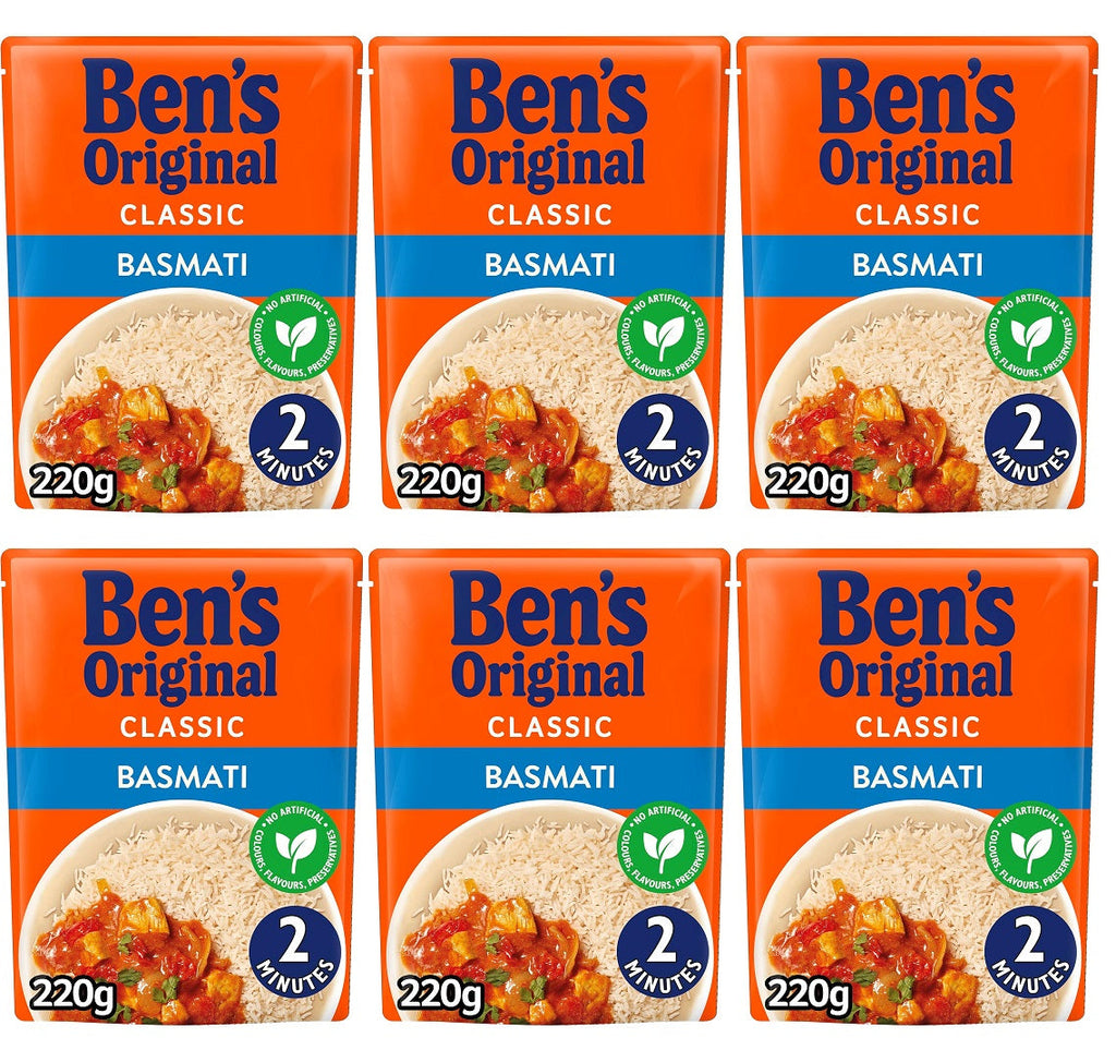 6 x Ben's Original Basmati Microwave Rice 220G