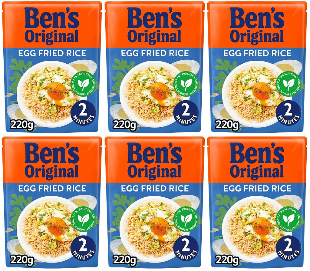 6 x Bens Original Egg Fried Microwave Rice 220G