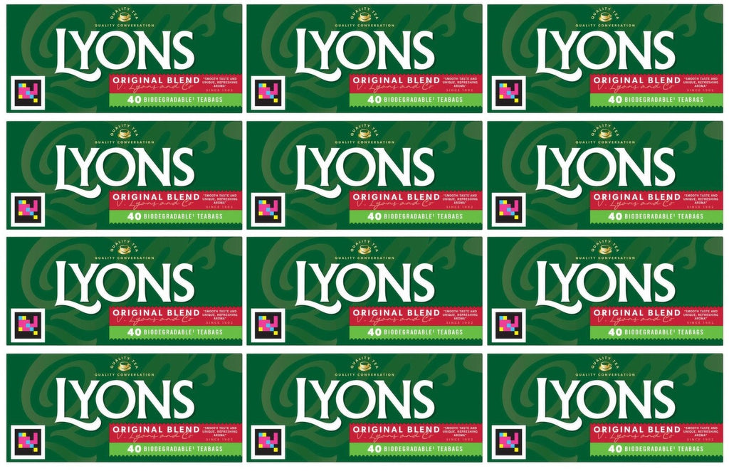 12 x Lyons Original Blend 40 Biodegradable Tea Bags 116G