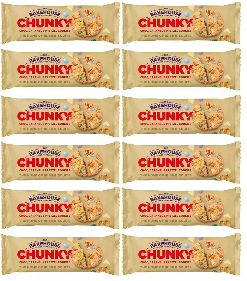 12 x The Bakehouse Chunky Choc Caramel & Pretzel Cookies 220 G