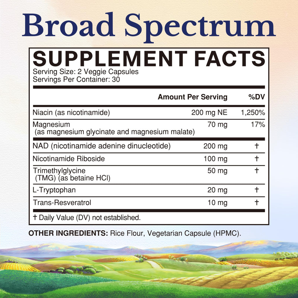 Vitalitown NAD Supplement - NR & Niacin, Trans-Resveratrol | 60 Capsules