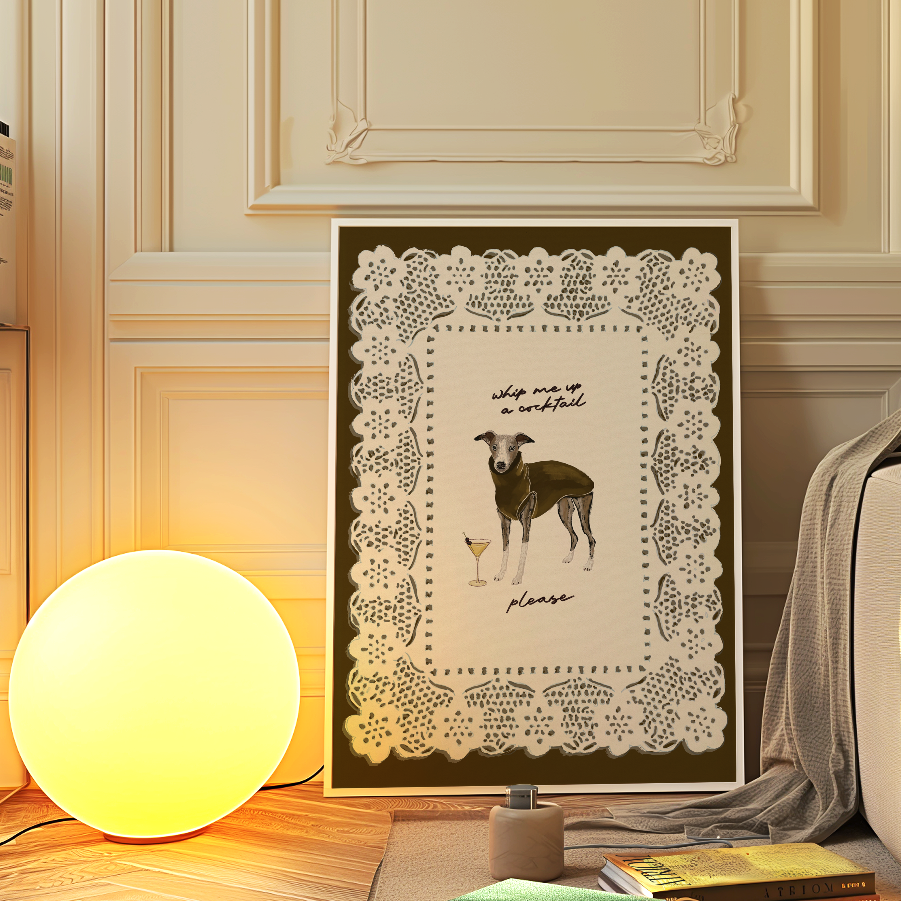 Whip Me Up A Cocktail - Whippet Print