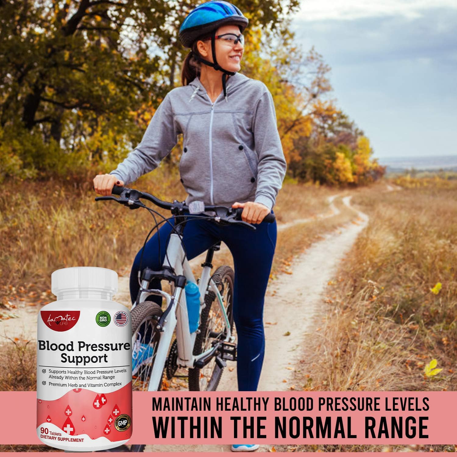 AAMATEC LIFE Blood Pressure Support Supplement - 90 Capsules