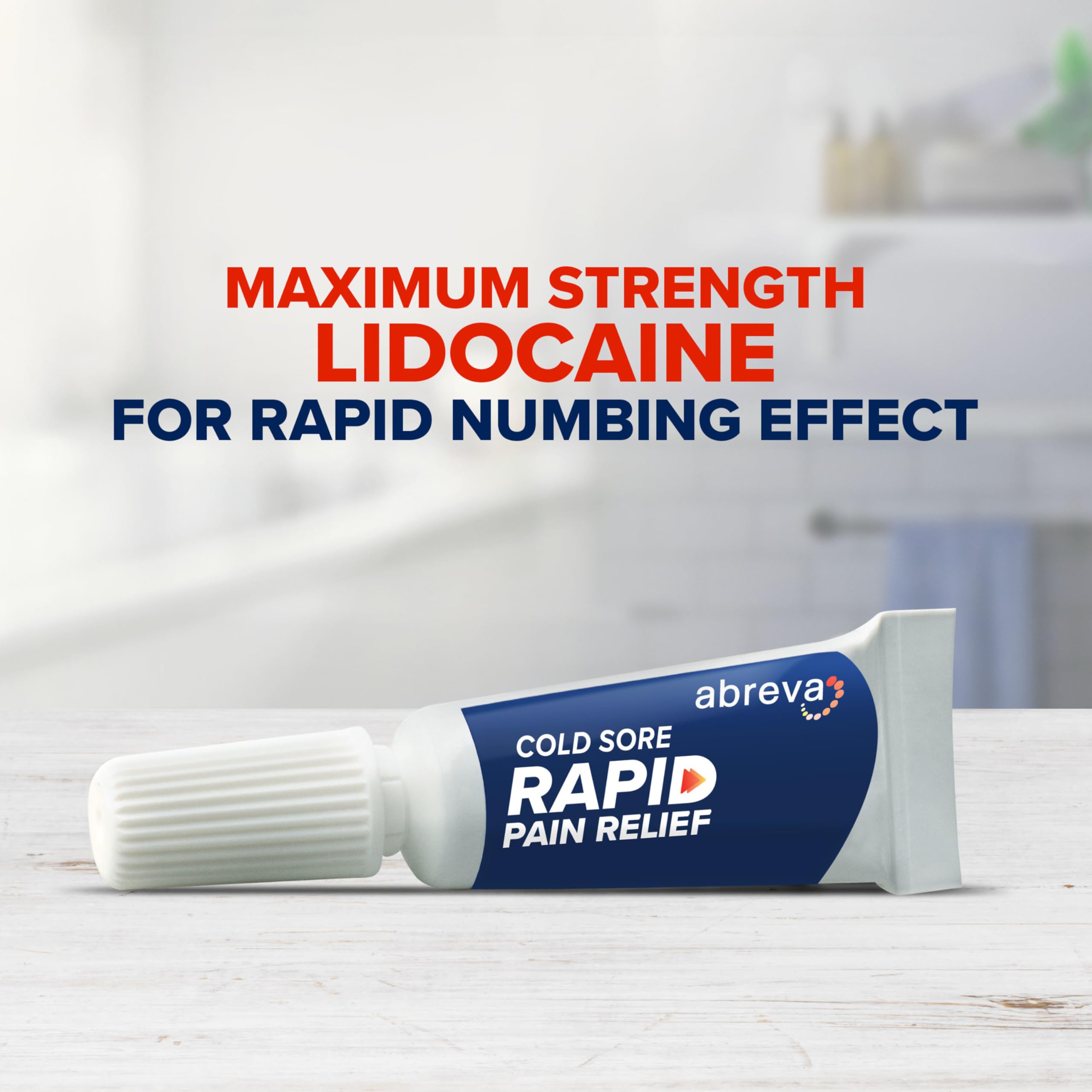 Abreva Cold Sore Treatment Rapid Pain Relief Cream — 3 g Tube