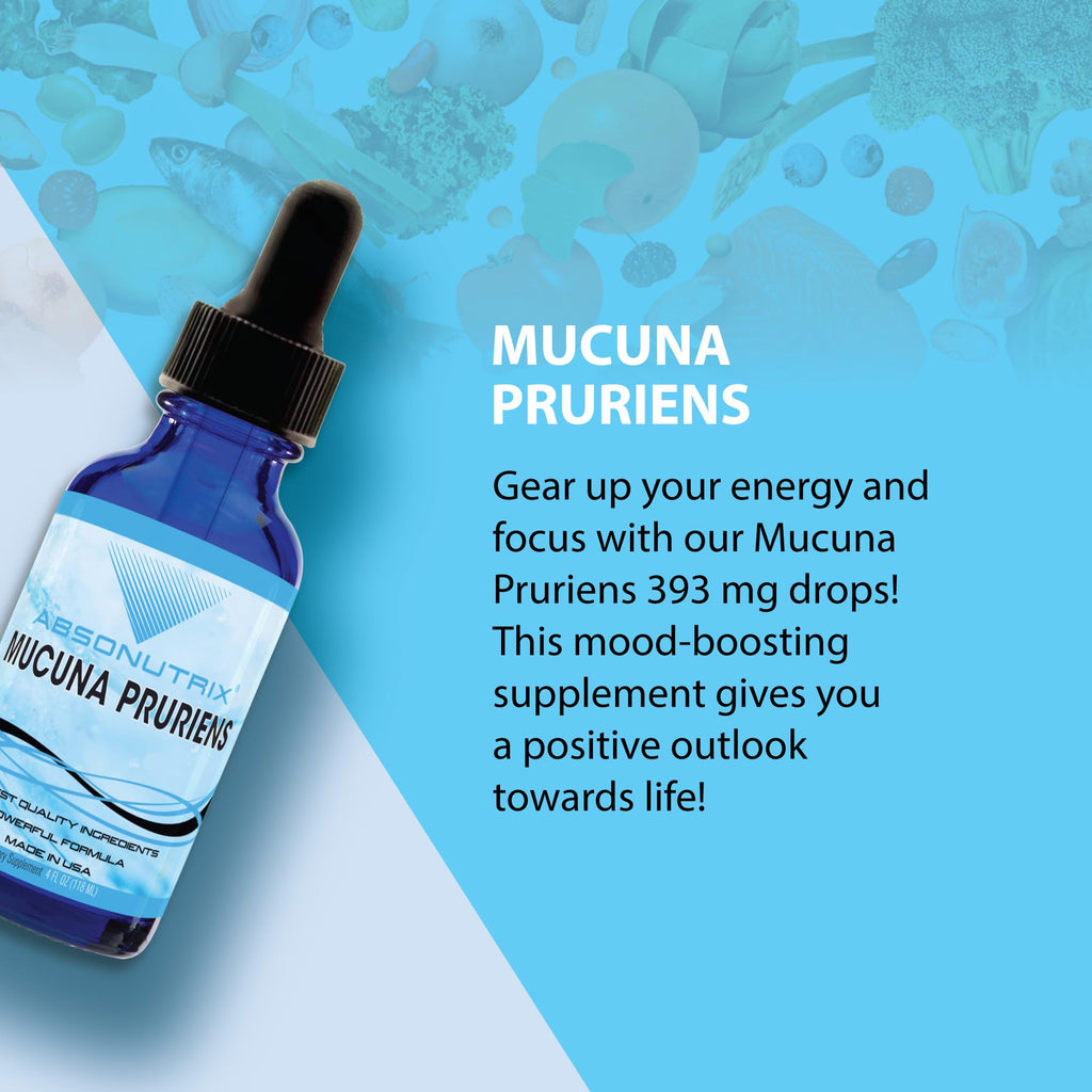 Absonutrix Mucuna Pruriens 393mg – Liquid, 4 oz, 300 Servings – Made in USA