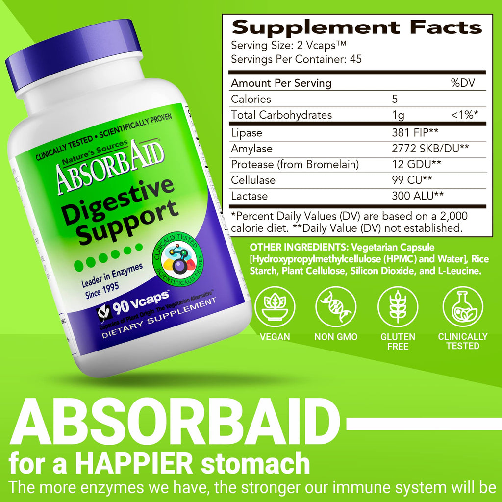 Nature's Sources AbsorbAid Digestive Support - 90 Vcaps