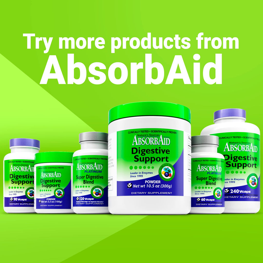 AbsorbAid Digestive Enzymes 300 Grams, Proven to Increase Vital Nutrient Absorption by up to 71%