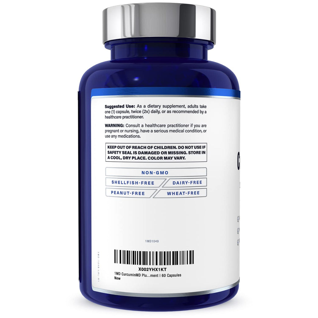 1MD Nutrition CurcuminMD Plus - Turmeric Curcumin with Boswellia Serrata, Highly Absorbable | Joint Support & Recovery | 120 Capsules (2-Pack)