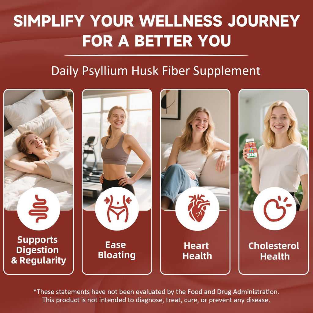 ABYSSUS Psyllium Husk Gummies 1500mg – Digestive Health, Sugar-Free Peach, 60 Count