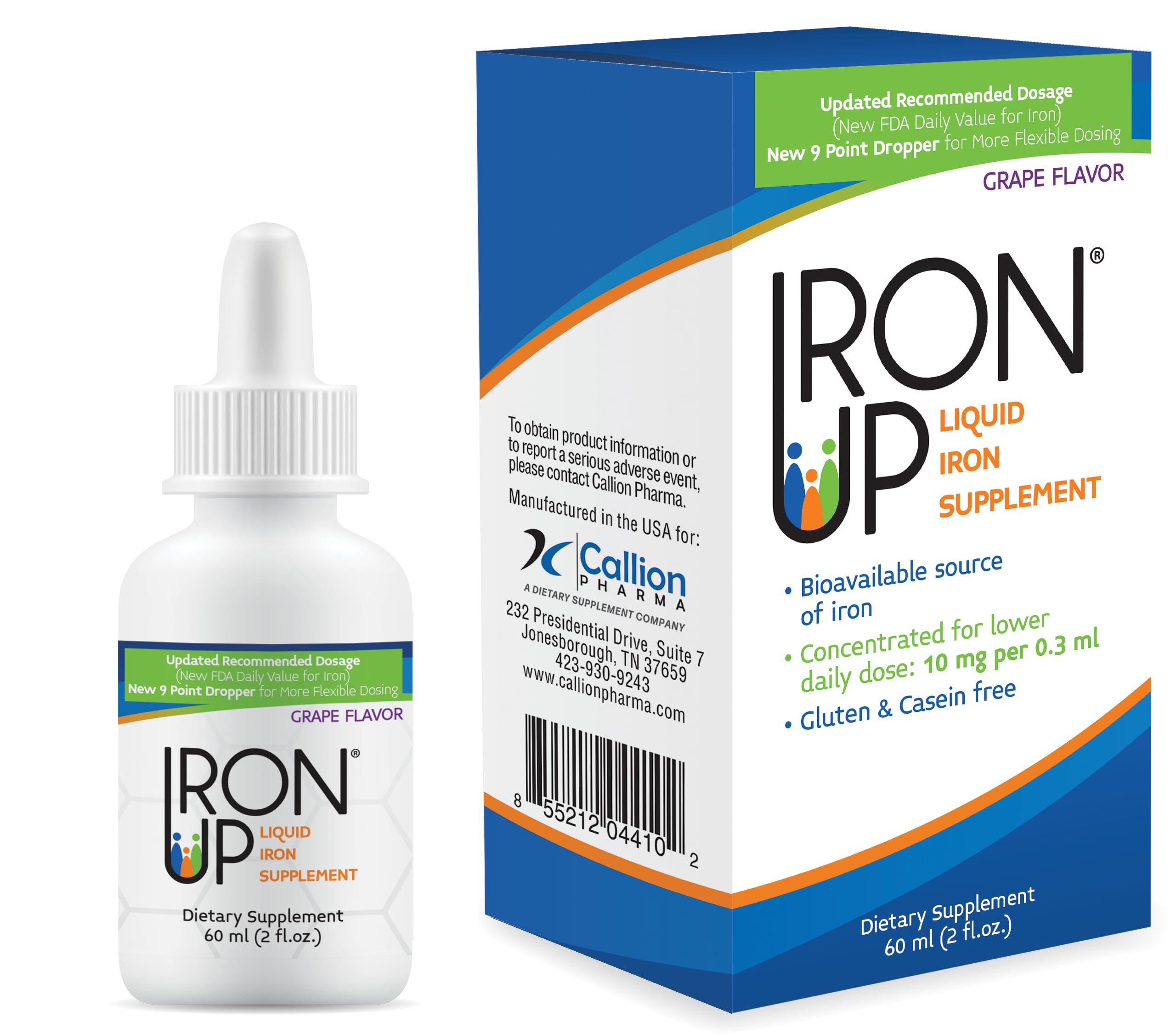 A.C. Grace Iron Up – Liquid Iron Supplement with Grape Flavor, 2 fl oz (60 ml)