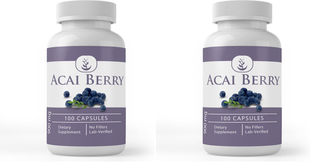 Acai Berry Capsules 100 (Pack of 2) – Pure Original Ingredients, No Magnesium or Rice Fillers, Lab Verified