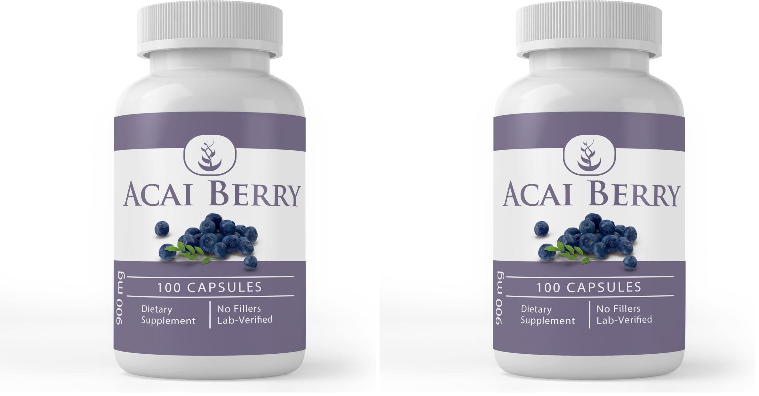 Acai Berry Capsules 100 (Pack of 2) – Pure Original Ingredients, No Magnesium or Rice Fillers, Lab Verified