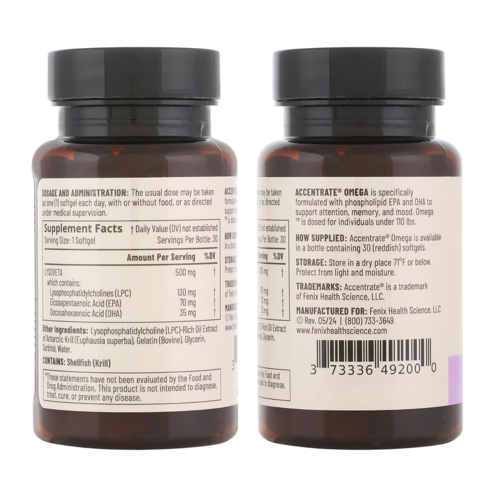 Accentrate Omega w/ LYSOVETA LPC – High-Absorption EPA & DHA for Focus, Mood & Memory