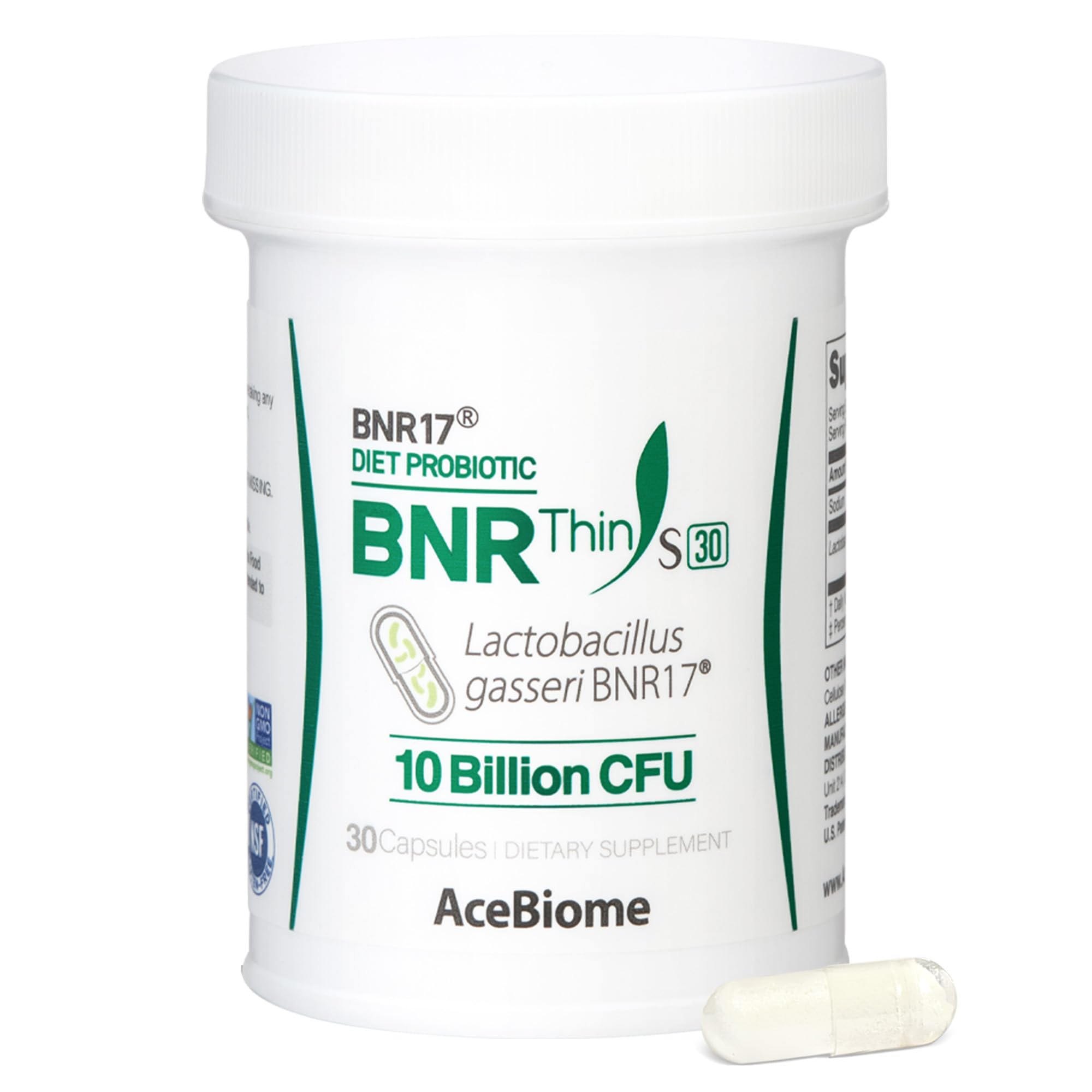 AceBiome BNRThin S30 Probiotic – Lactobacillus gasseri BNR17, 10B CFU, 30 Caps