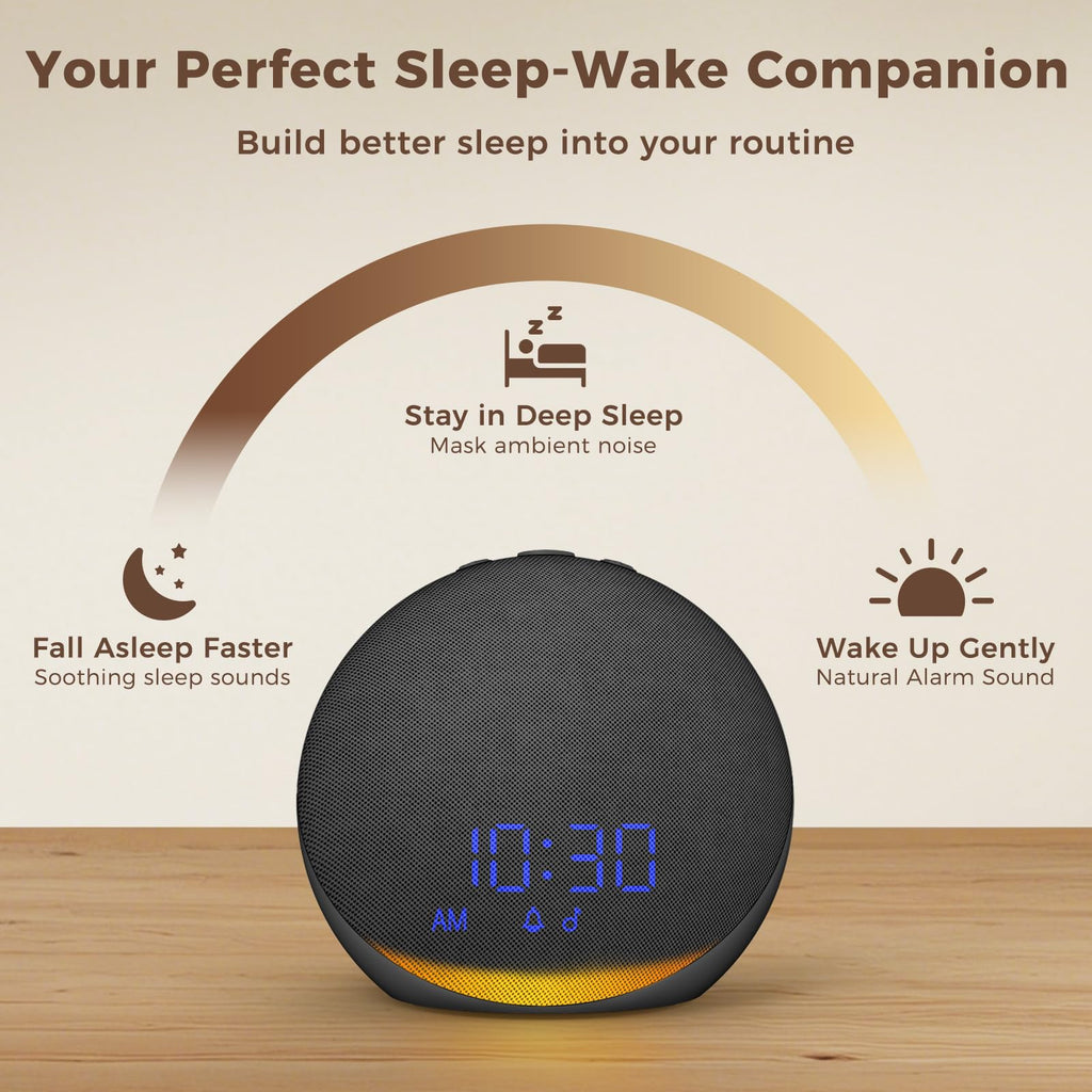 Acedeck Sound Machine Alarm Clock for Bedroom — 25 Sleep Sounds + Gentle Wake & Bluetooth Speaker