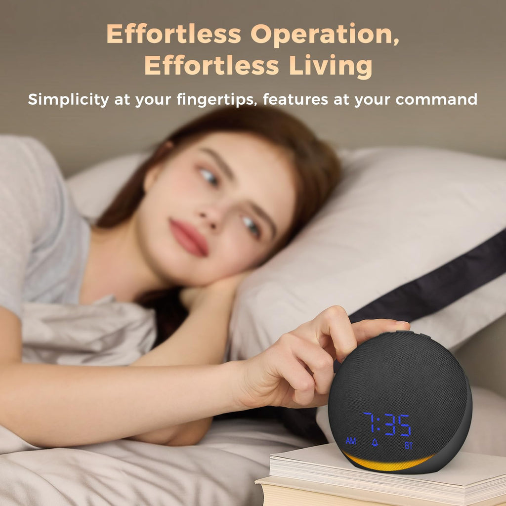 Acedeck Sound Machine Alarm Clock for Bedroom — 25 Sleep Sounds + Gentle Wake & Bluetooth Speaker