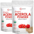 2 Pack Pure USDA Organic Acerola Cherry Powder — Natural Vitamin C, 8 oz | Brazil Origin | No GMOs