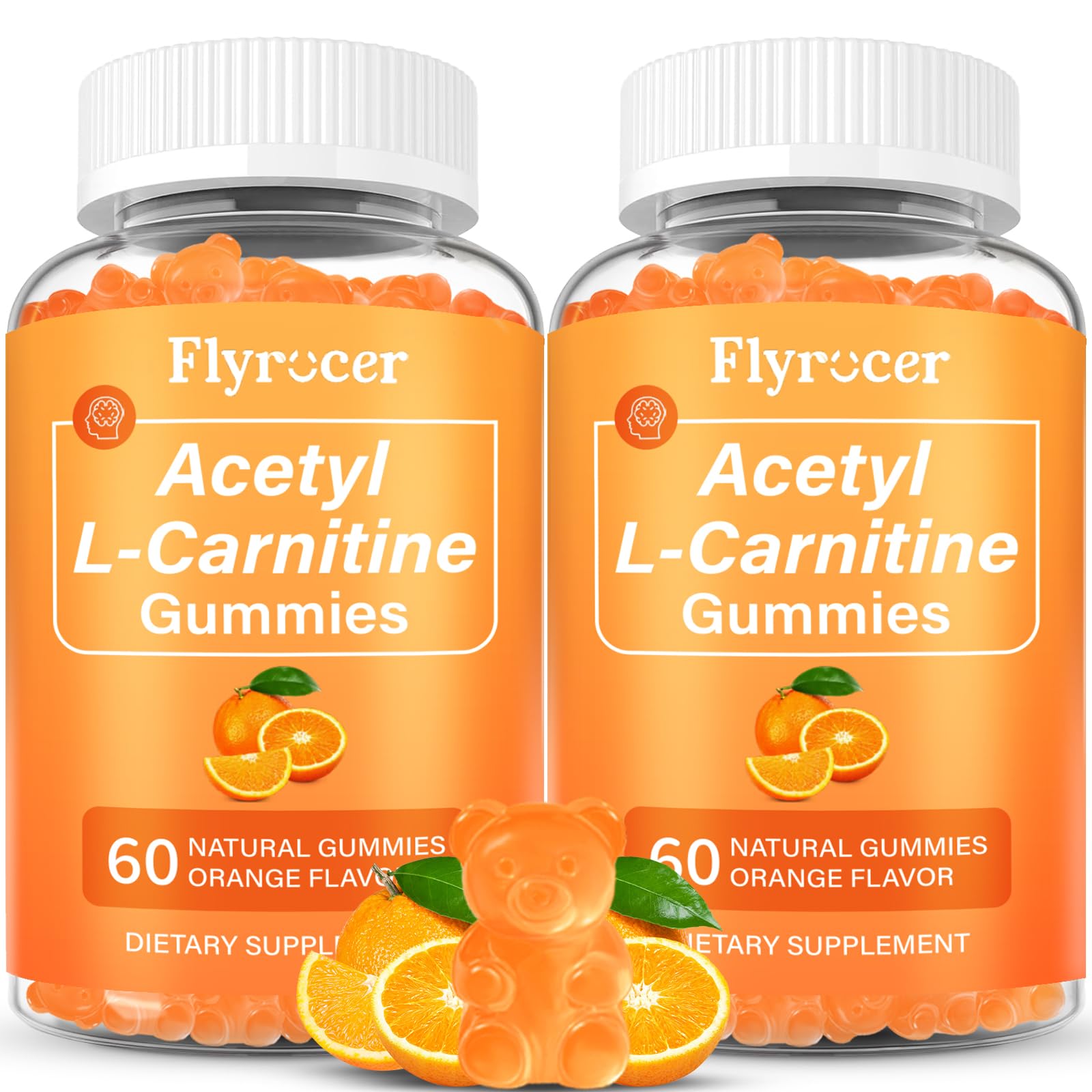 2 Pack Acetyl L-Carnitine Gummies – Energy & Brain Support (Vegan, Non-GMO)