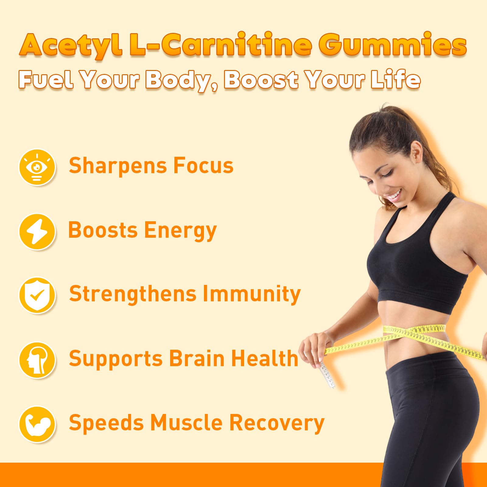 2 Pack Acetyl L-Carnitine Gummies – Energy & Brain Support (Vegan, Non-GMO)