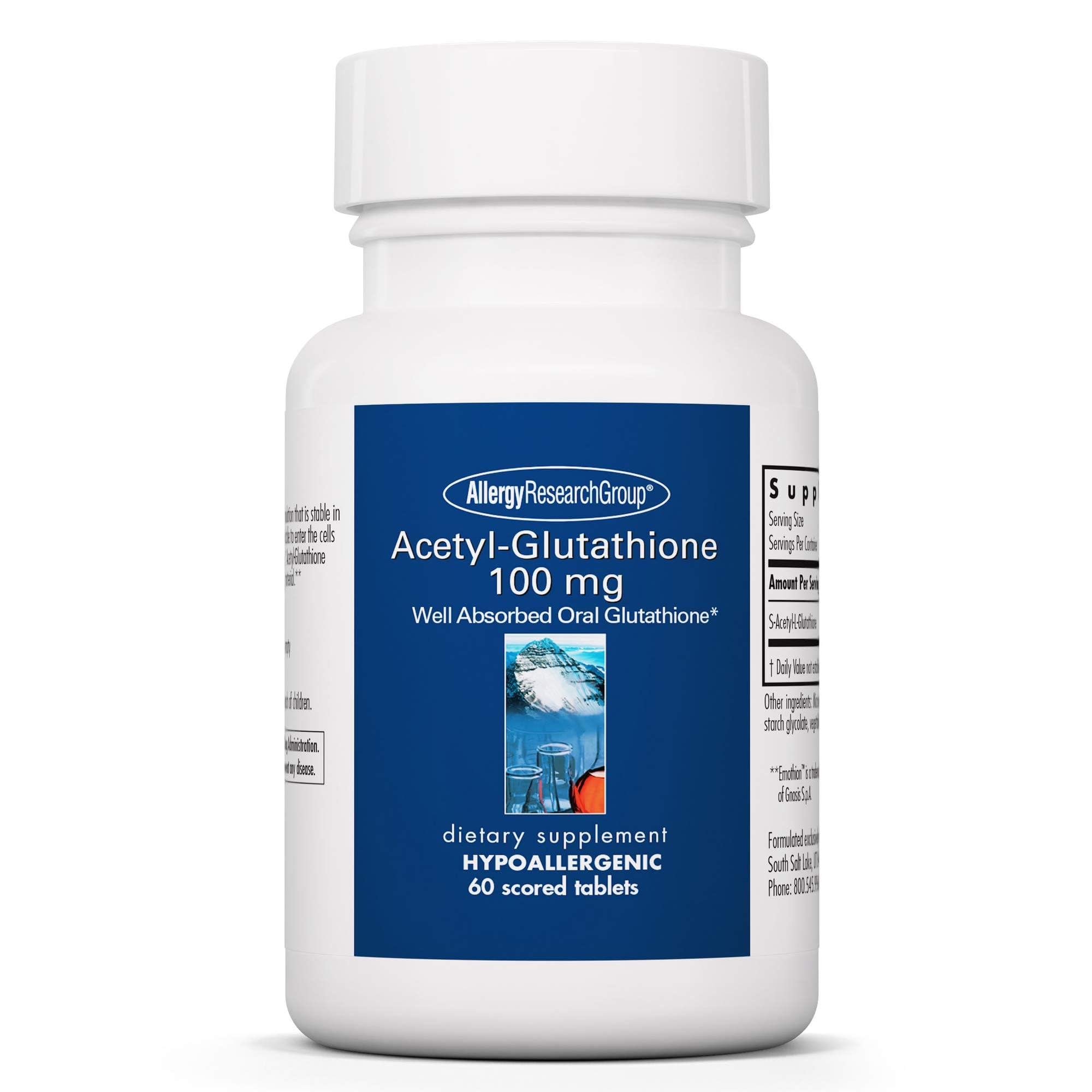 Allergy Research Group Acetyl-Glutathione 100 mg - Immune Support - 60 Count