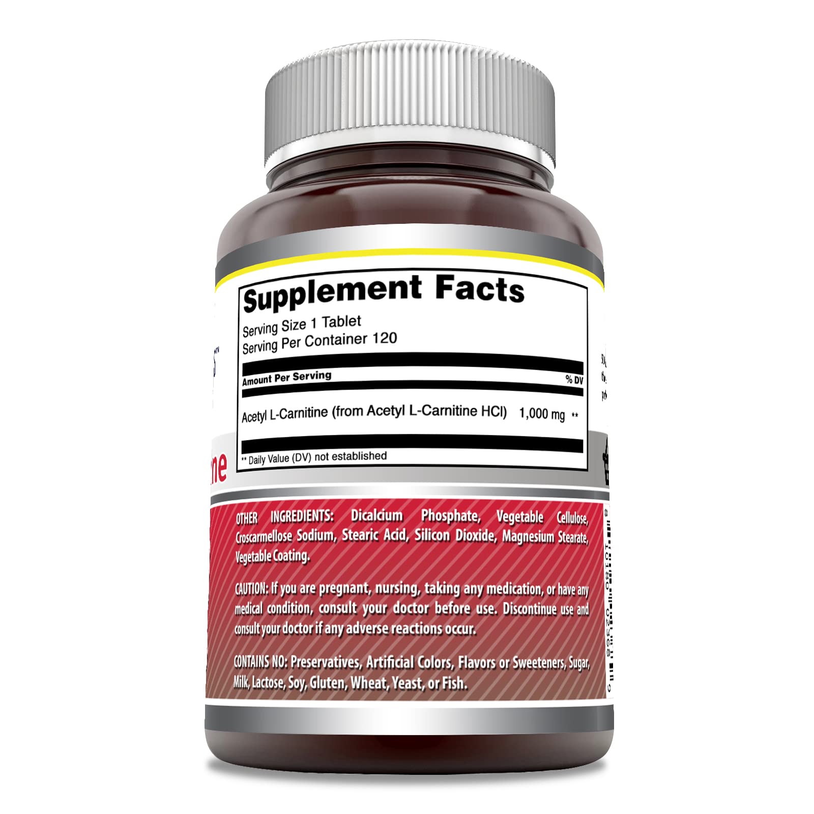 Amazing Formulas Acetyl L-Carnitine 1000 mg – 120 Tablets, Made in USA