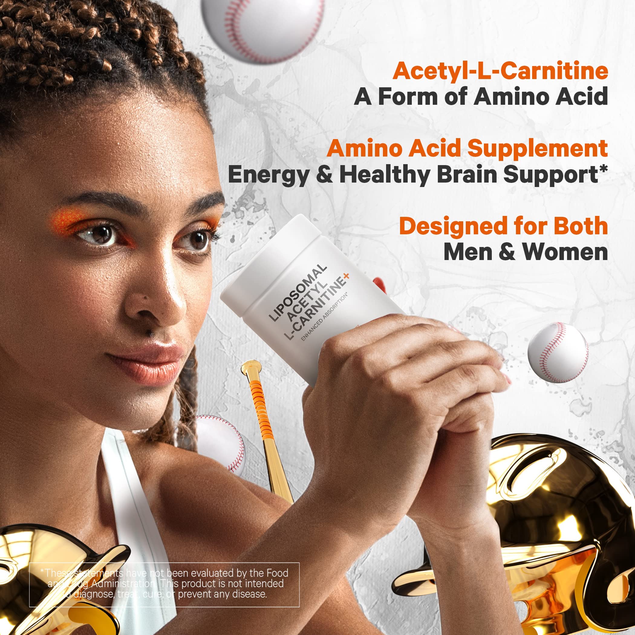 Codeage Liposomal Acetyl-L-Carnitine+ Supplement - 500 mg per Serving, 3-Month Supply