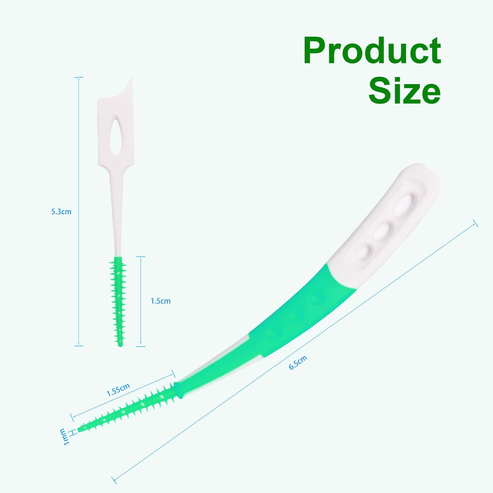 ACSKD Dental Picks – 444-Piece Green Kit: 300 Dual-Use Toothpicks & 144 Angled Interdental Brushes