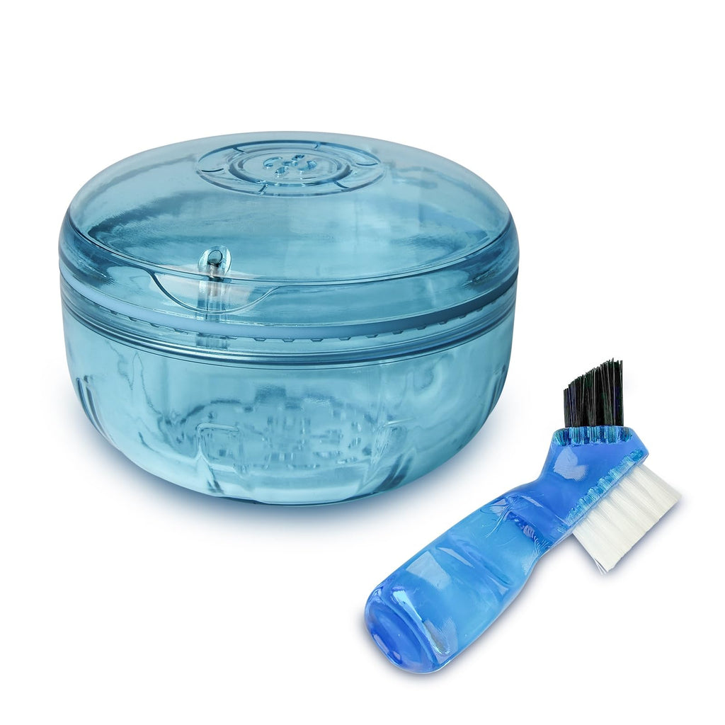 ACSKD Retainer Cleaning Case – Portable Leak-Proof Denture Cup (Blue)