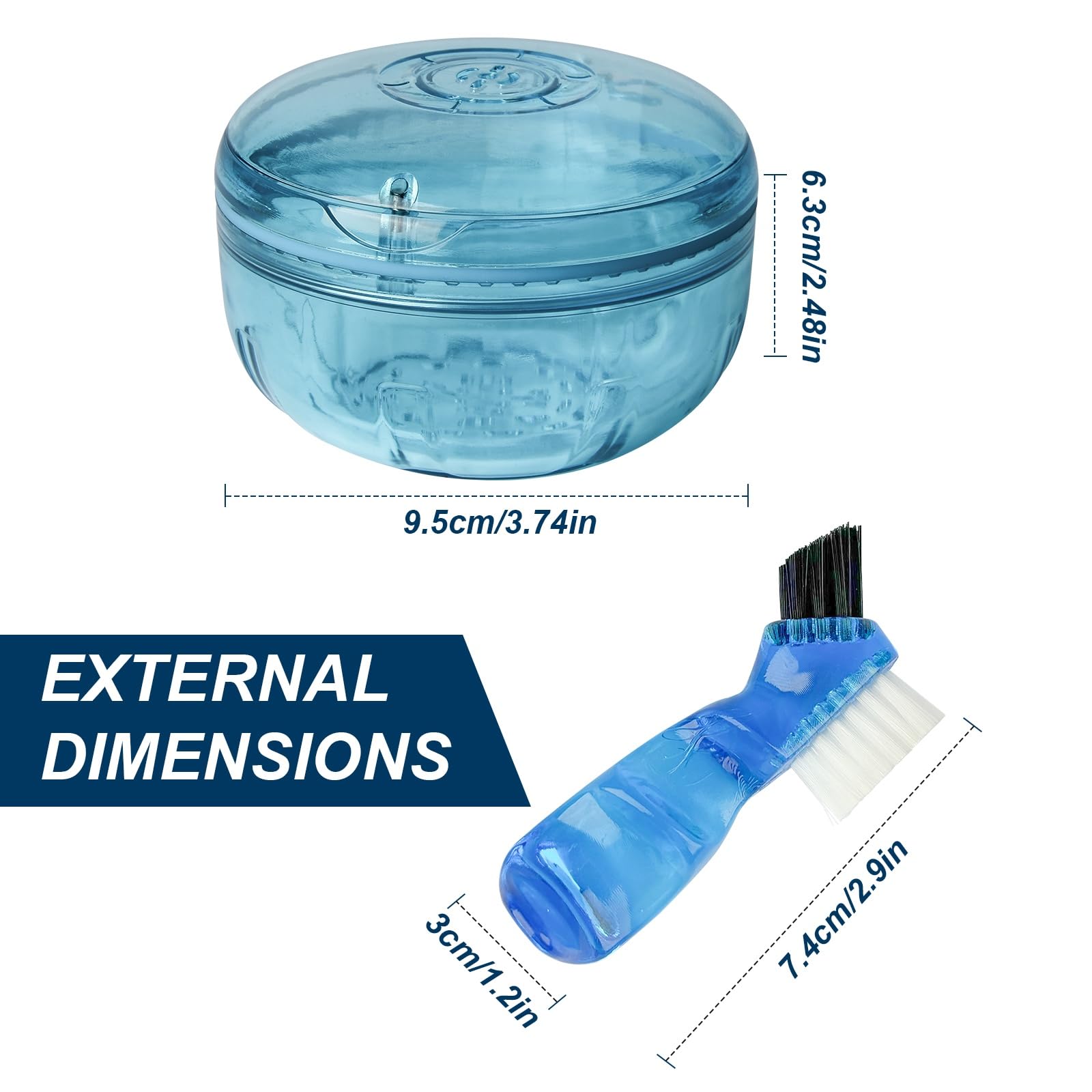 ACSKD Retainer Cleaning Case – Portable Leak-Proof Denture Cup (Blue)