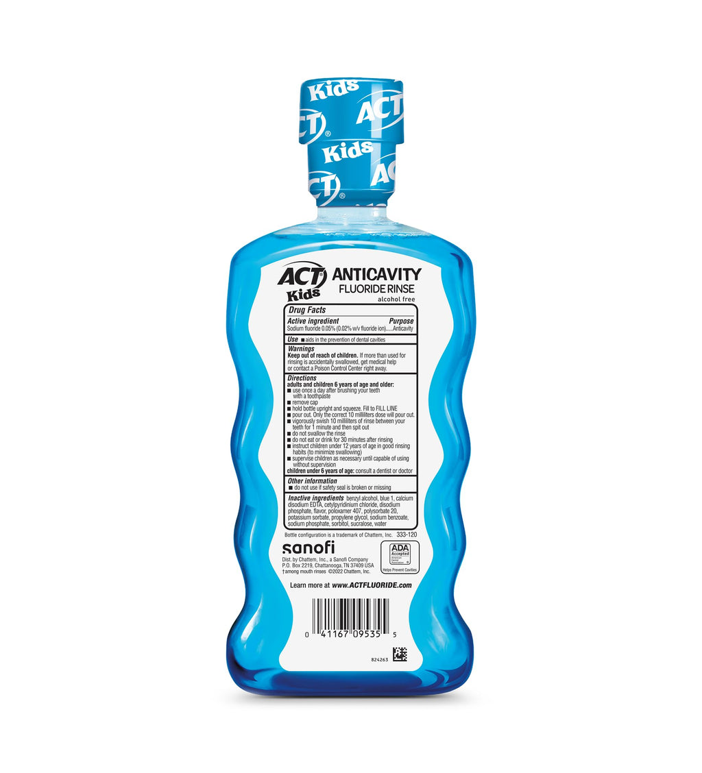 ACT Kids Anticavity Mouthwash Pineapple Punch 3-Pack, 16.9 fl oz