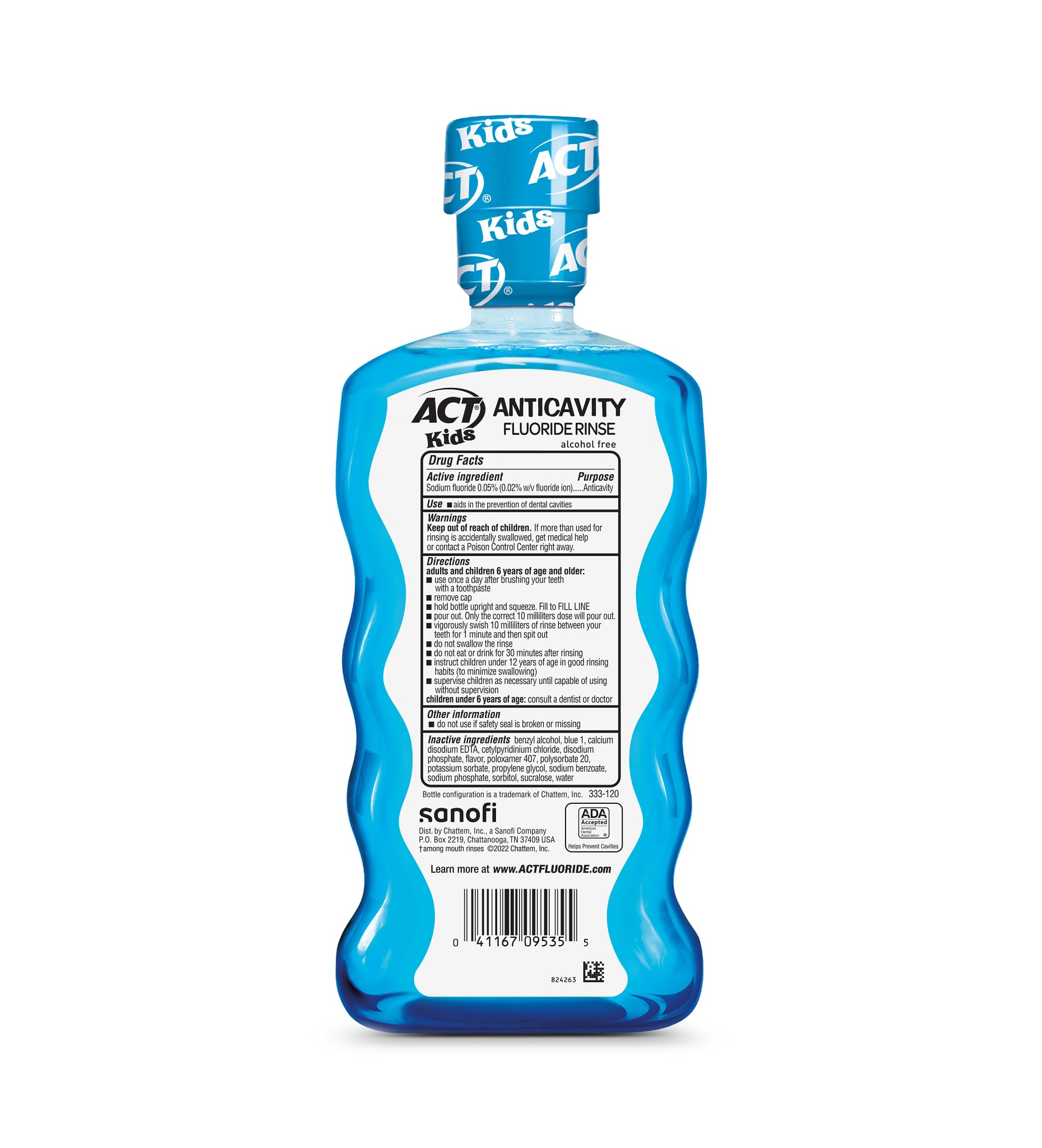 ACT Kids Anticavity Mouthwash Pineapple Punch 3-Pack, 16.9 fl oz