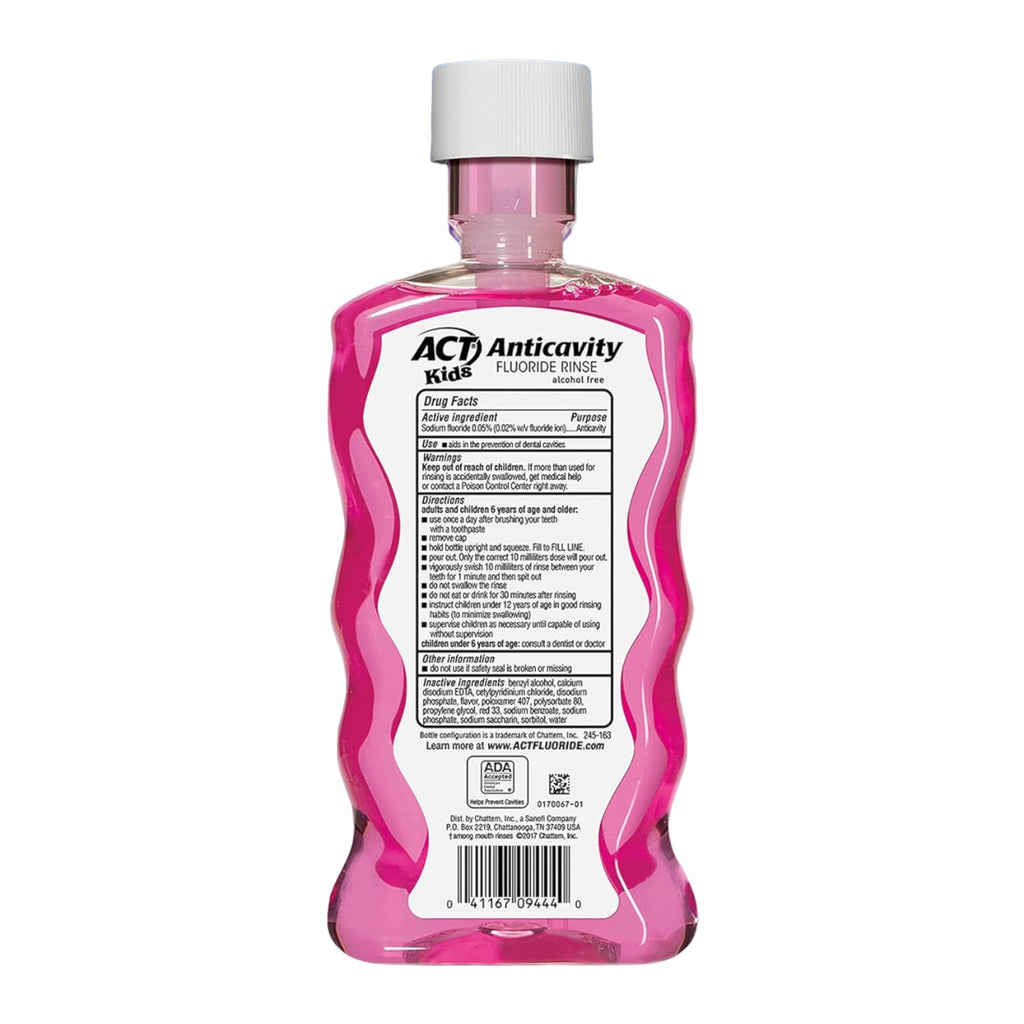 ACT Kids Fluoride Rinse Bubblegum Blowout Flavor – 18 oz Bottles (Pack of 3)