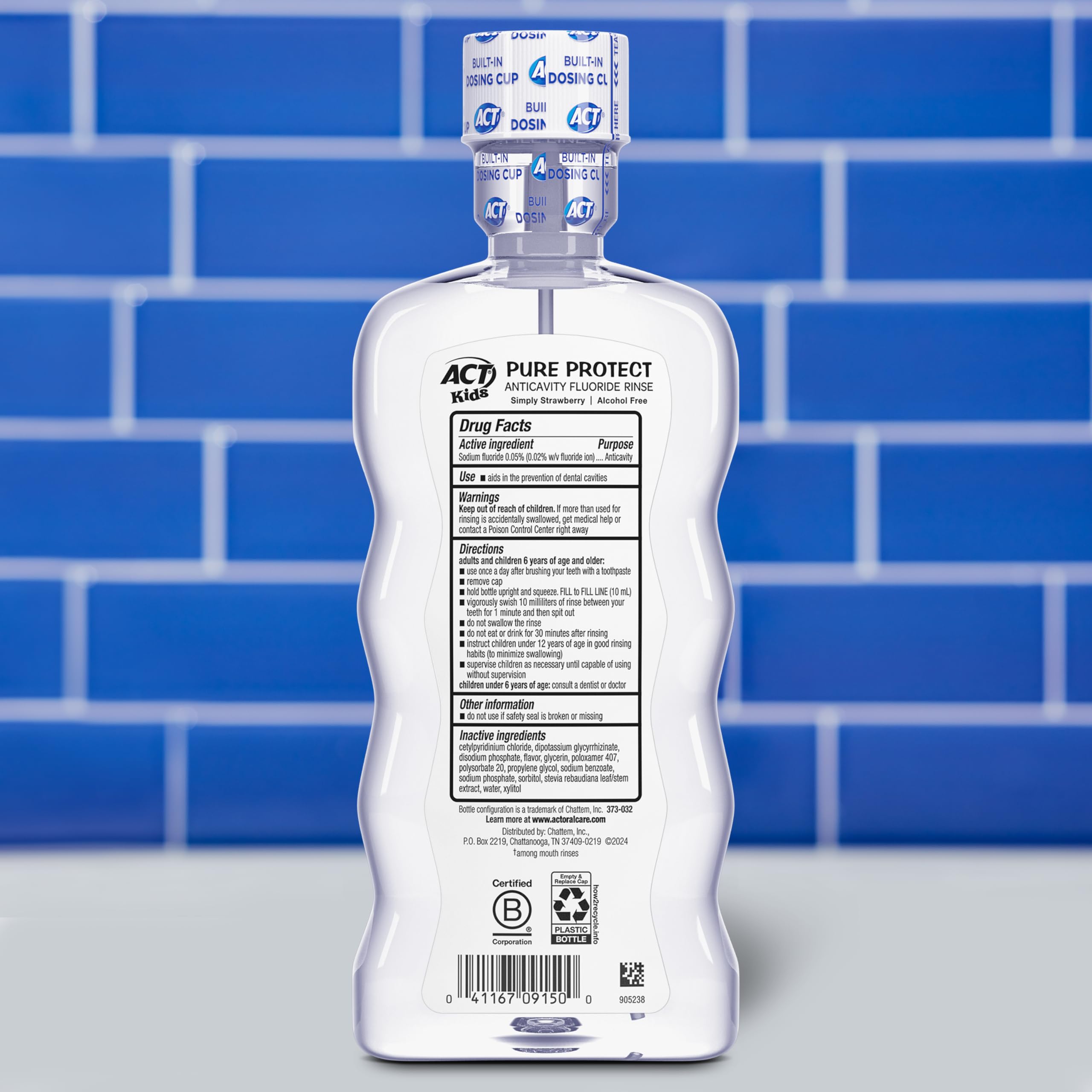 ACT Kids Anticavity Fluoride Mouthwash, Simply Strawberry, 16.9 fl oz Pack of 3