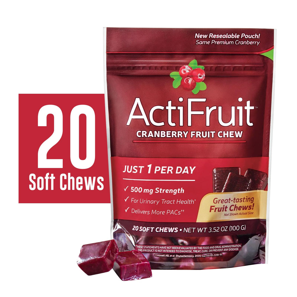 Enzymatic Therapy ActiFruit™ 20 Soft Chews Multi-Pack – Cranberry UTI Support