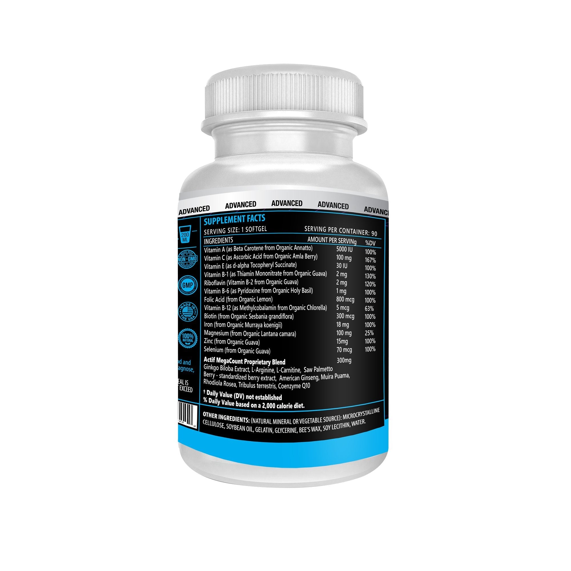 ACTIF MegaCount for Men - Maximum Fertility Support & Sperm Count Booster | 90 Softgels, USA Made, Non-GMO