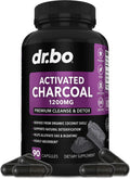Activated Charcoal Capsules Detox 1200mg – Organic Coconut Charcoal Pills for Gas & Bloating Relief