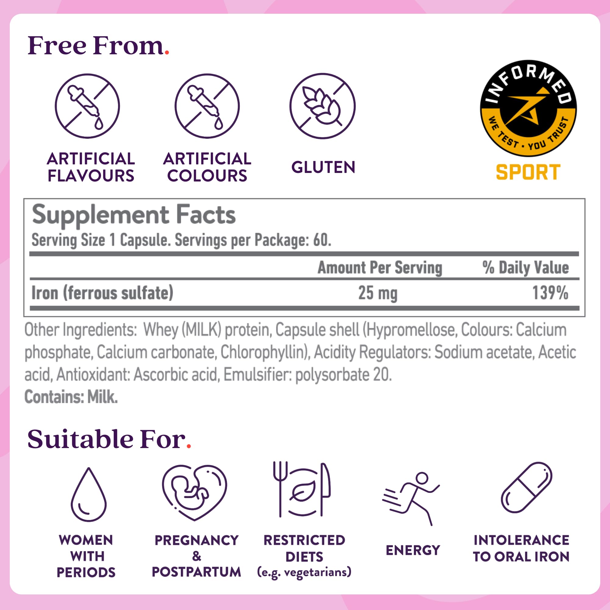 Active Iron 25mg Supplement – Clinically Proven to Boost Iron & Energy (30 Caps)