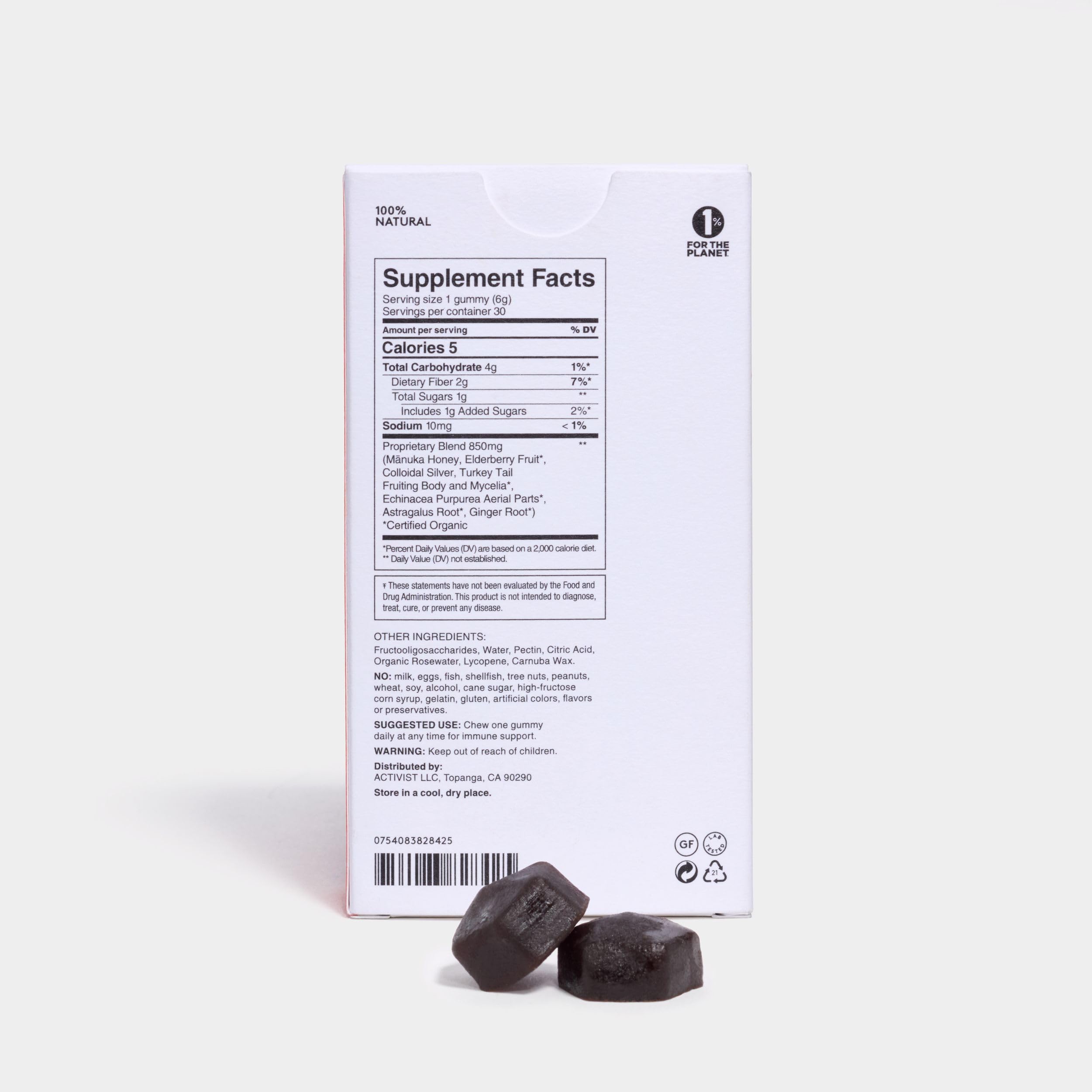 ACTIVIST Manuka Immune Gummies | Raw Mānuka Honey 850+MGO | Gluten-Free | 30 Gummies