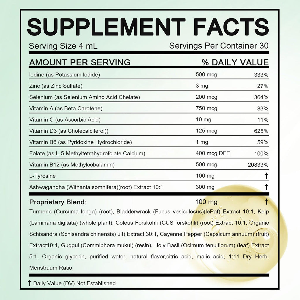 Actora Thyroid Support Liquid Drops – Berry Drop for Hormone Balance & Energy 120ml