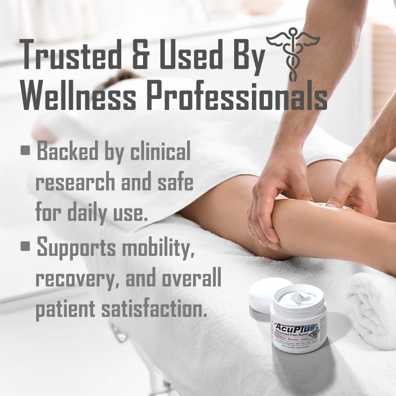 AcuPlus Pain Relief Cream – Fast-Acting Topical Anti-Inflammatory for Muscle & Joint Pain (4 oz, Pack of 3)