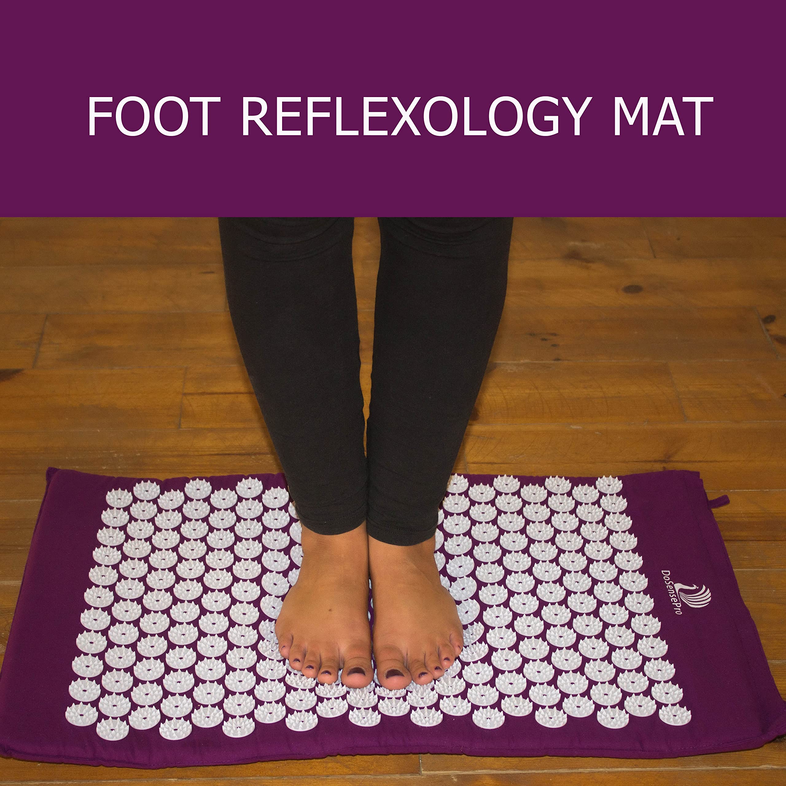 Acupressure Mat & Pillow Set – Therapy for Back & Neck Pain, Sciatica, Sleep Aid (Purple)