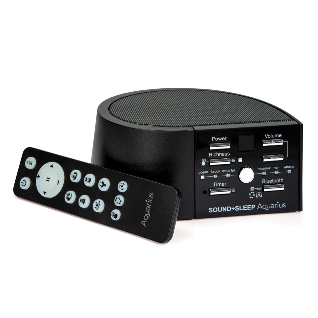 Adaptive Sound Technologies Sound + Sleep Aquarius Aquatic Noise Machine – Water Sounds for Sleep & Relaxation | Timer & Headphone Jack | Black