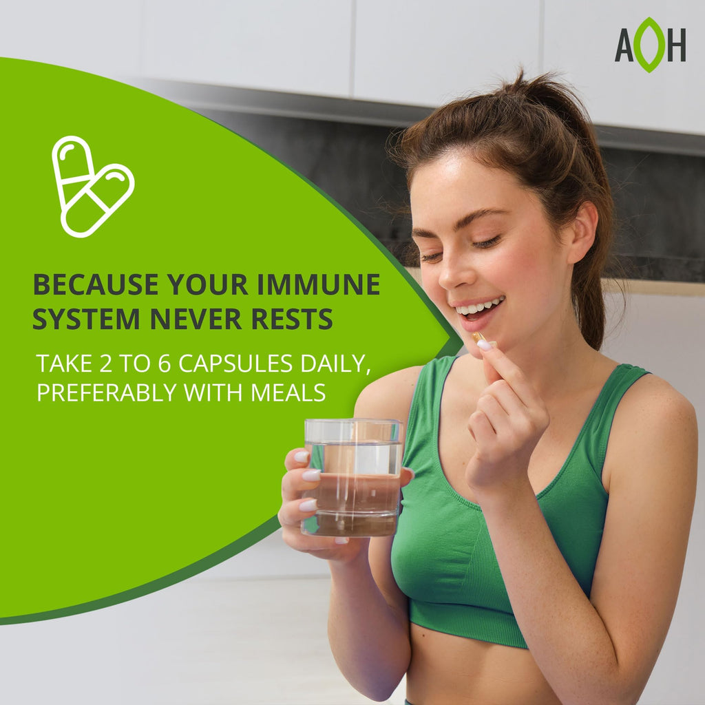 ADAPTOHEAL Immuneheal – Adaptogen Immune Booster with Schisandra Chinensis, Ginseng & Mushroom Extract (180 Capsules)